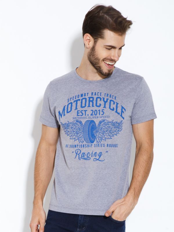 T-shirt malha jeans Motorcycle
